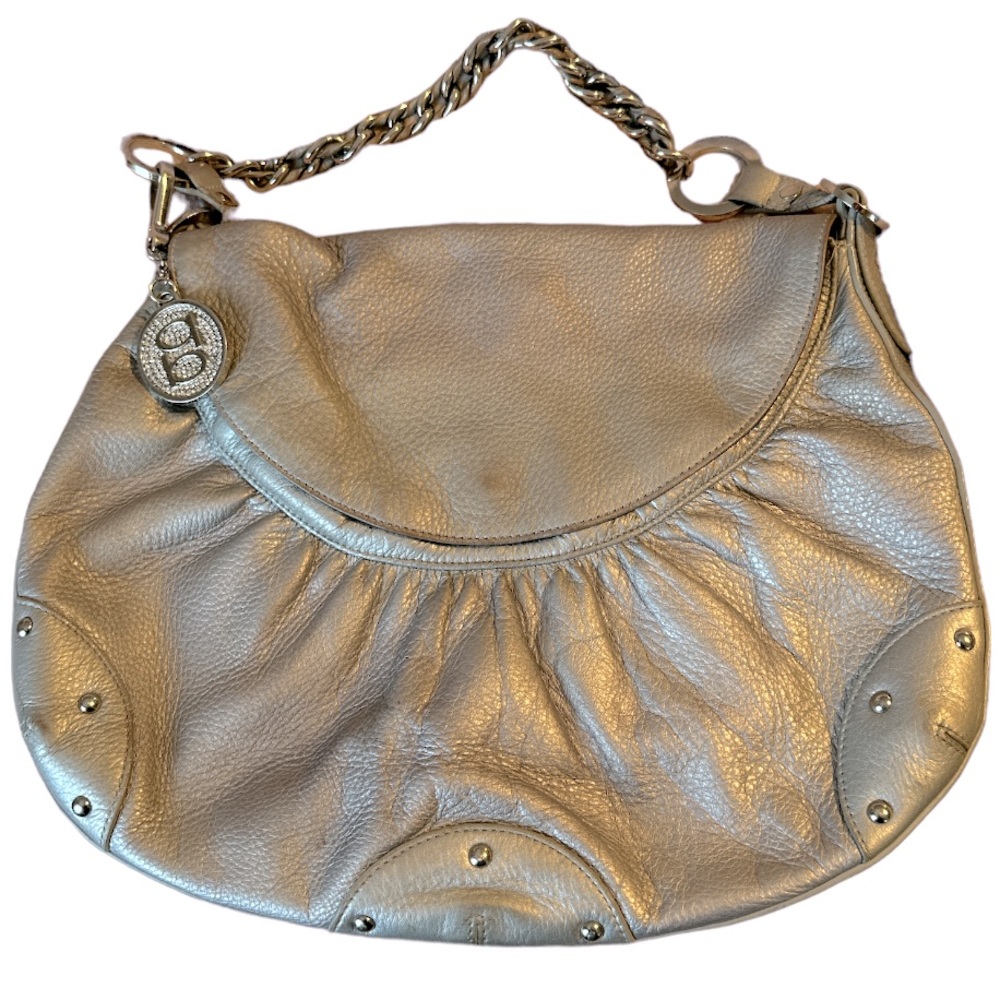 BEBE silver handbag over the shoulder